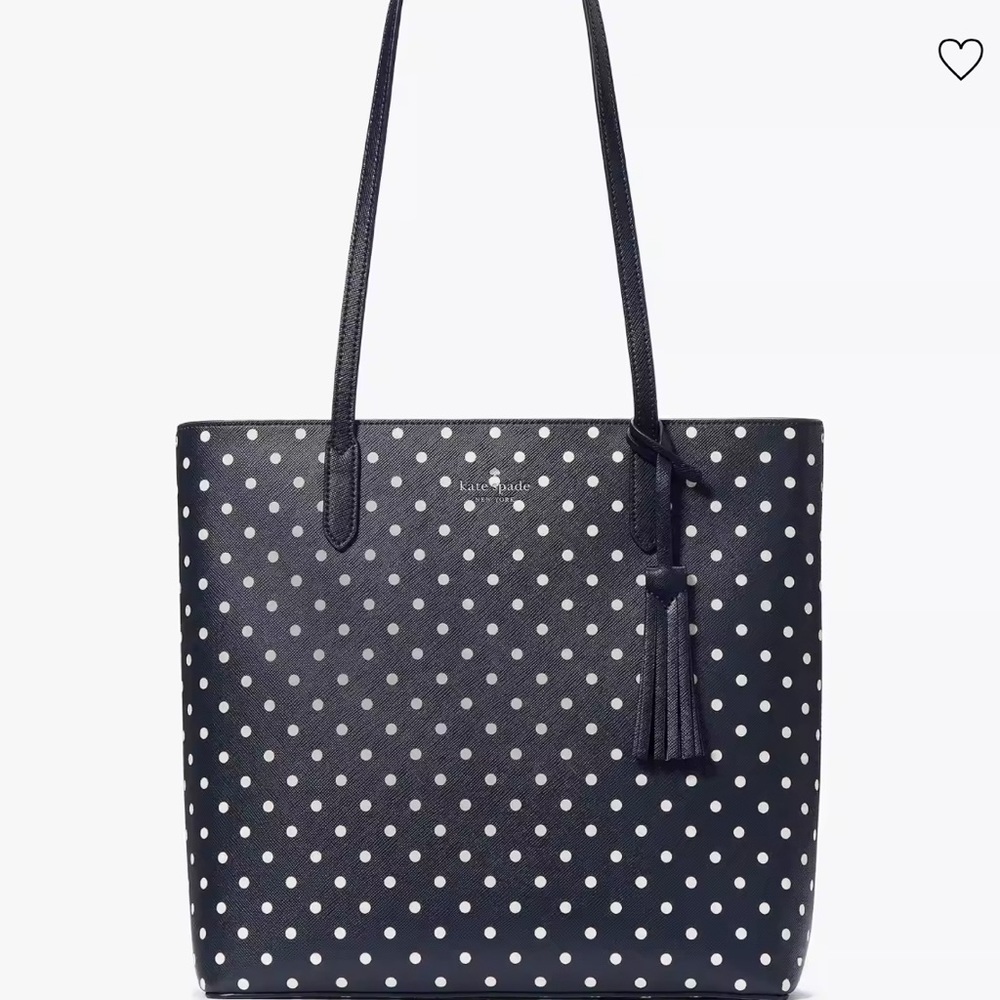 KATE SPADE - JANA TOTE. New without tags. POLKA DOT. Top Zip